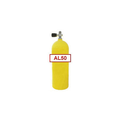 50 cu ft Yellow Commercial Diving Bailout Bottle Aluminum Tank