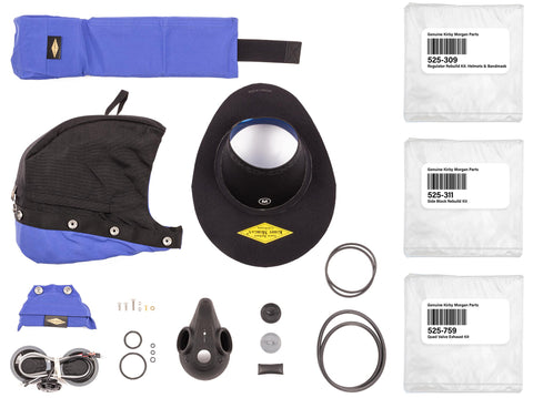 Kirby Morgan Helmet Spares Kit for KM37, 17K w/ 350 SuperFlow Regulator