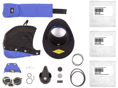 Kirby Morgan Helmet Spares Kit for KM37, 17K w/ 455Balanced Regulator