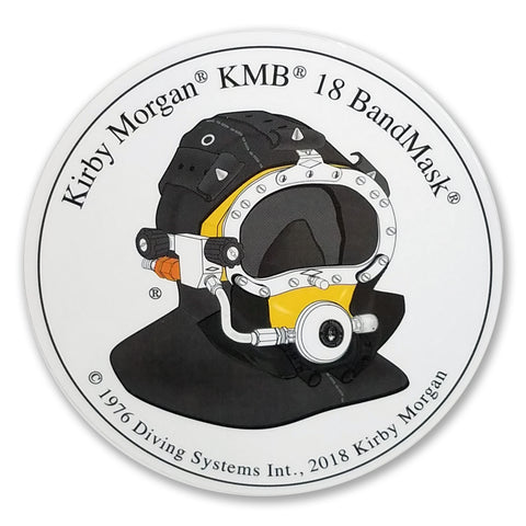 Kirby Morgan KMB 18B Bandmask Side View Hang Tag Circular Sticker