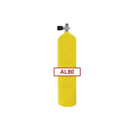 80 cu ft Yellow Commercial Diving Bailout Bottle Aluminum Tank